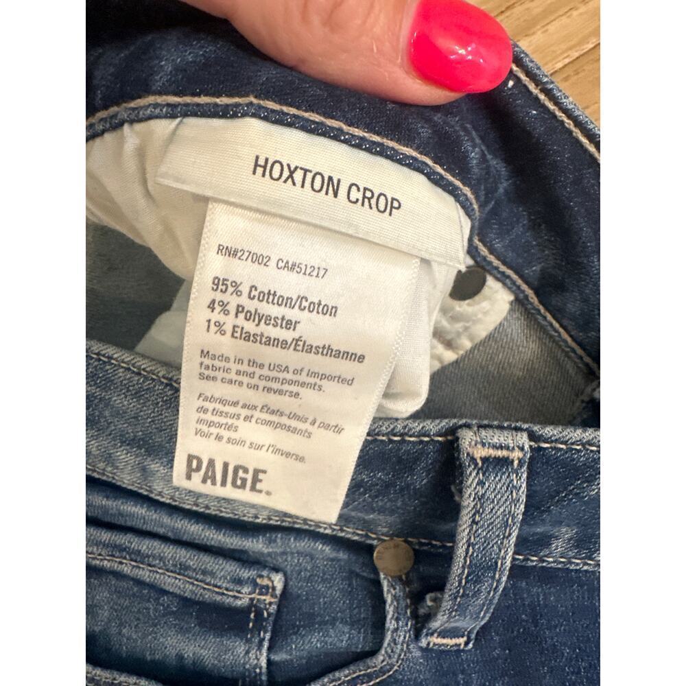Paige Hoxton Crop Jeans Womens Size 29 Distressed Denim Casual - Picture 4 of 8